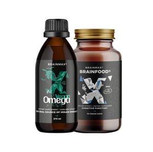 Sada doplňků stravy pro podporu nervové soustavy Doplňky stravy pro podporu nervové soustavy - Vegan Omega + BRAINFOOD