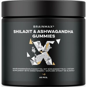BrainMax Shilajit & Ashwagandha Gummies, 60 bonbónů Adaptogenní komplex s příchutí černého rybízu, 30 dávek, doplněk stravy