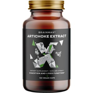 BrainMax Artichoke Extract, 500 mg, 100 rostlinných kapslí Extrakt z artyčoku s min. 2 % cynarinu, 100 dávek, doplněk stravy