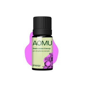 AOMU Energy, směs esenciálních olejů pro více energie, 5 ml Přírodní povzbuzení do difuzéru, na tělo i do tyčinky