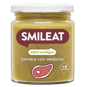 Smileat příkrm telecí se zeleninou s extra panenským olivovým olejem, 6M+, BIO, 230 g