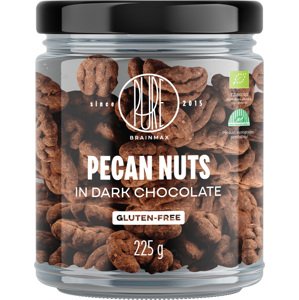 BrainMax Pure Pecan Nuts in Dark Chocolate, Pekanové ořechy v hořké čokoládě, BIO, 225 g * CZ-BIO-001 certifikát