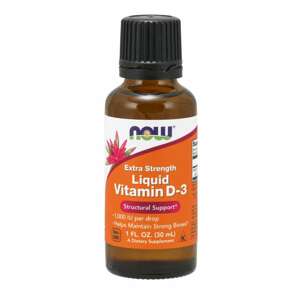 Now® Foods NOW Tekutý vitamin D3 Extra silný, 1000 IU v 1 kapce, cca 1071 dávek, 30 ml Doplněk stravy