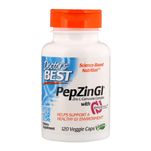 Doctor's Best Doctor’s Best PepZin GI, Zinc-L-Carnosine Complex, zinek-L-karnosin, 120 rostlinných kapslí Doplněk stravy