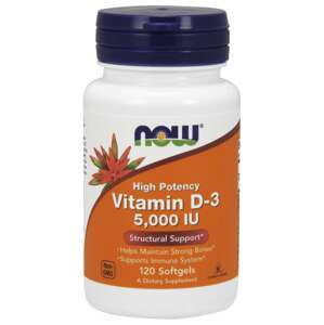 Now® Foods NOW Vitamin D3, 5000 IU, 120 softgel kapslí Doplněk stravy