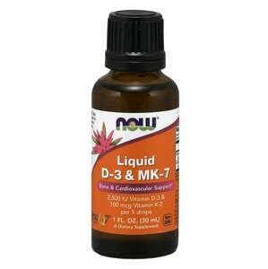 Now® Foods NOW Tekutý vitamin D3 & K2 MK-7, 500 IU & 20 ug v 1 kapce, 30 ml Doplněk stravy