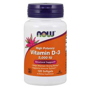 Now® Foods NOW Vitamin D3, 2000 IU, 120 softgel kapslí Doplněk stravy