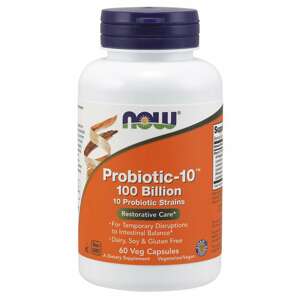 Now® Foods NOW Probiotic-10, probiotika, 100 miliard CFU, 10 kmenů, 60 rostlinných kapslí Doplněk stravy