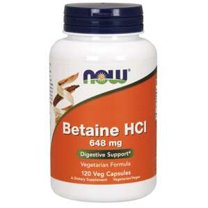 Now® Foods NOW Betaine HCl, vegetariánský, 648 mg, 120 rostlinných kapslí Doplněk stravy