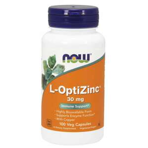 Now® Foods NOW L-OptiZinc Zinek + Měď, 30 mg, 100 rostlinných kapslí Doplněk stravy