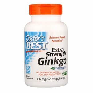 Doctor's Best Doctor’s Best Extra Strength Ginkgo, 120 mg, 120 rostlinných kapslí Doplněk stravy