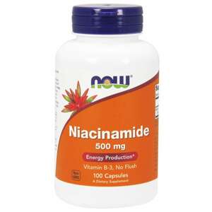 Now® Foods NOW Vitamin B3 Nikotinamid (niacinamid), 500 mg, 100 kapslí Doplněk stravy