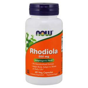 Now® Foods NOW Rhodiola rosea (Rozchodnice růžová), 500 mg, 60 rostlinných kapslí Doplněk stravy