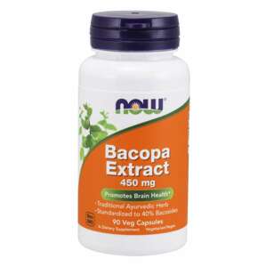 Now® Foods NOW Bacopa monnieri (Brahmi) extrakt, 450 mg, 90 rostlinných kapslí Doplněk stravy