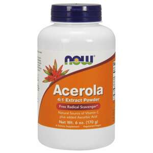 Now® Foods NOW Acerola prášek, přírodní vitamin C, 170 g (6 oz) Doplněk stravy