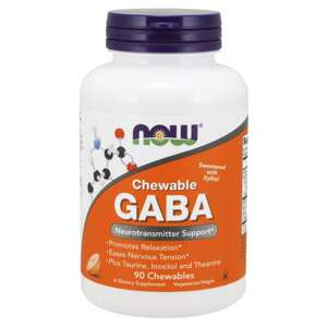 Now® Foods NOW GABA (kyselina gama-aminomáselná) 500 mg + Taurin, Inositol a L-Theanin, 90 žvýkacích kapslí Doplněk stravy