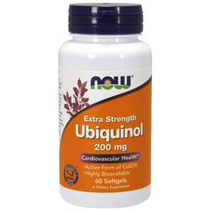 Now® Foods NOW Ubiquinol Extra Strenght, Kaneka, 200mg, 60 softgel kapslí Doplněk stravy