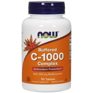 Now® Foods NOW Buffered Vitamin C-1000 Komplex s 250mg bioflavonoidů, PH neutrální vitamín C, 90 tablet Doplněk stravy