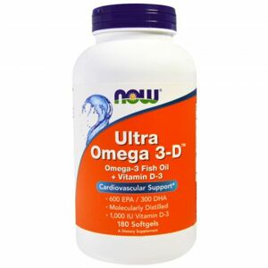 Now® Foods NOW Ultra omega-3 s vitamínem D, 300 DHA / 600 EPA, 180 softgel kapslí Doplněk stravy