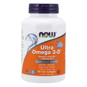 Now® Foods NOW Ultra omega-3 s vitaminem D, 300 DHA / 600 EPA, 90 softgelových kapslí Doplněk stravy