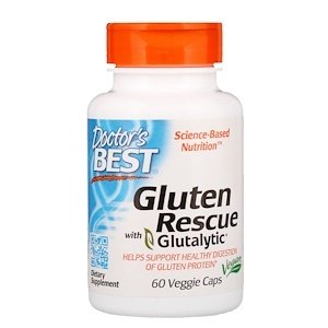 Doctor's Best Gluten Rescue with Glutalytic (trávicí enzymy), 60 rostlinných kapslí Doplněk stravy