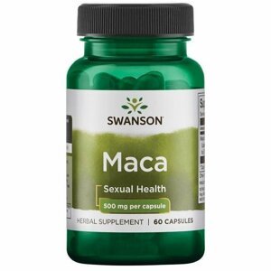 Swanson Maca Extrakt (řeřicha peruánská), 500 mg, 60 rostlinných kapslí Doplněk stravy