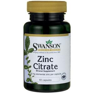 Swanson Zinc Citrate, Zinek Citrát, 50 mg, 60 kapslí Doplněk stravy
