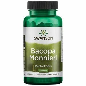 Swanson Bacopa Monnieri (Bakopa drobnolistá), 250 mg, 90 kapslí Doplněk stravy