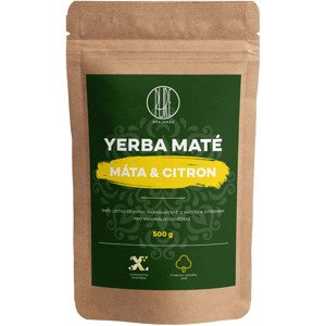 BrainMax Pure Yerba Maté, Máta & Citrón, 500 g Směs kvalitní brazilské yerby obohacené o lístky máty, citron a kousky citronové trávy