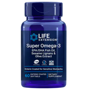 Life Extension Super Omega-3 EPA/DHA Fish Oil, Sesame Lignans & Olive Extract (rybí olej se sezamovými lignany a olivovým extraktem), 60 enterických kapslí Doplněk stravy