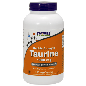 Now® Foods NOW Taurine Double Strength (Taurin dvojitá síla) 1000 mg, 250 rostlinných kapslí Doplněk stravy