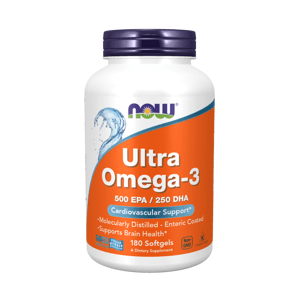 Now® Foods NOW Ultra omega-3, 250 DHA/500 EPA, 180 softgelových kapslí Doplněk stravy