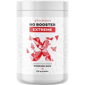 BrainMax NO Booster Extreme, Arginin, Citrulin, Ornitin, 510 g Maximální uvolnění oxidu dusnatého pro pumpu, prokrvení a výživu tkání, doplněk stravy