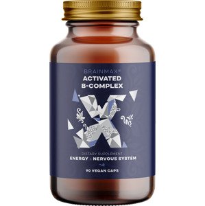 BrainMax Activated B-Complex, Aktivovaný B Komplex, 90 rostlinných kapslí Komplex aktivních forem vitaminů B, který přispívá k normálnímu fungování nervového systému a snižování únavy, doplněk stravy