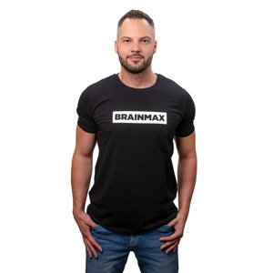 Triko BrainMax s pruhem pánské - černé Velikost: L Tričko s krátkým rukávem pro muže v černém provedení