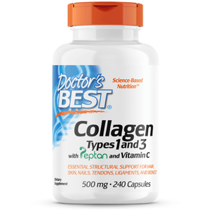 Doctor's Best Doctor’s Best Kolagen, Typ I & III s Peptanem a vitamínem C 500 mg, 240 kapslí Doplněk stravy
