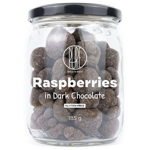 BrainMax Pure Raspberries in Dark Chocolate, Lyofilizované maliny v hořké čokoládě, 185 g Mrazem sušené maliny obaleny vrstvou hořké čokolády