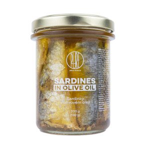 BrainMax Pure Sardinky v extra panenském olivovém oleji, 195 g Sardinky nakládané v extra panenském olivovém oleji Arbequina