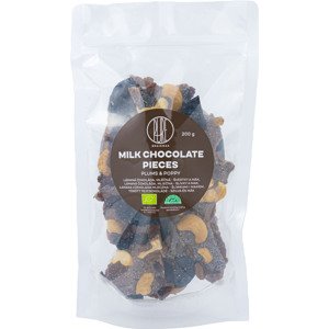 BrainMax Pure Lámaná čokoláda mléčná, švestky a mák, BIO, 125 g *CZ-BIO-001 certifikát