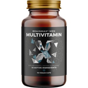 BrainMax Men Multivitamin, multivitamín pro muže, 90 rostlinných kapslí 33 aktivních látek pro muže a každodenní rovnováhu živin, doplněk stravy