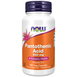 Now® Foods NOW Pantothenic Acid B5 (kyselina pantothenová), 500 mg, 100 rostlinných kapslí Doplněk stravy