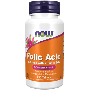Now® Foods NOW Folic Acid (kyselina listová), 800 mcg, 250 tablet Doplněk stravy