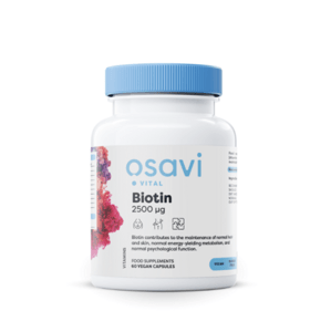 Osavi Biotin, 2500 mcg, 60 rostlinných kapslí Doplněk stravy