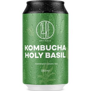 BrainMax Pure Kombucha Holy Basil, Kombucha, bazalka, 330 ml Fermentovaný nápoj ze zeleného čaje