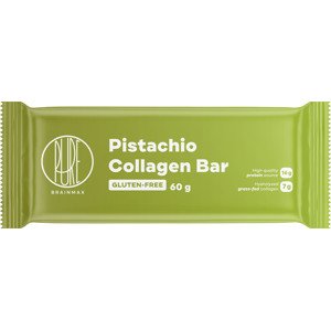 BrainMax Pure Pistachio Collagen Bar, Kolagenová tyčinka, příchuť pistácie, 60 g Tyčinka z grass-fed kolagenu s příchutí pistácie