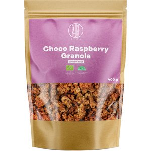 BrainMax Pure Choco Raspberry Granola, granola s čokoládou a malinami, BIO, 400 g *CZ-BIO-001 certifikát / Zapečené vločky s čokoládou a malinami