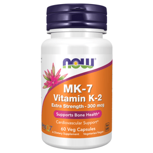 Now® Foods NOW MK-7 Vitamin K2, 300 mcg, Extra silný, 60 rostlinných kapslí Doplněk stravy