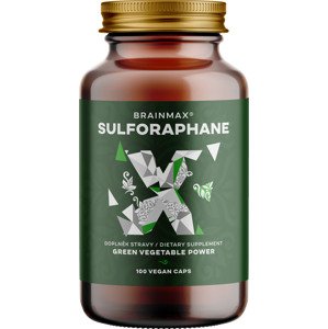 BrainMax Sulforaphane 35 mg, Sulforafan, 100 rostlinných kapslí Sulforafan s myrosinázou, multispektrální účinek podpořený studiemi, 35 mg, doplněk stravy
