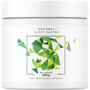 BrainMax Sleep Faster, GABA UPGRADE! 450 g Příchuť: Přírodní Komplex 8 přírodních látek, podpoří rychlejší usínání a kvalitní spánek, nově s příchutí lesního ovoce, 30 dávek, doplněk stravy