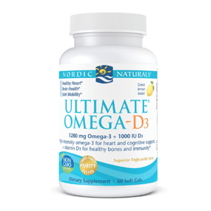 Nordic Naturals Ultimate Omega 1280 mg s vitamínem D, Citron, 60 softgelových kapslí Doplněk stravy